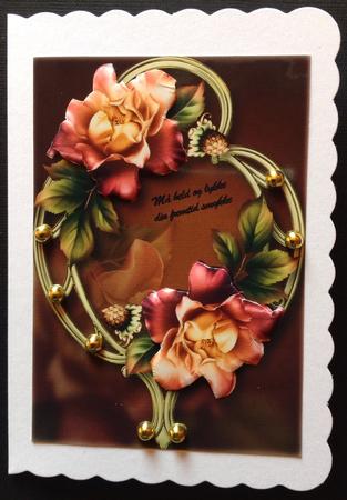 Beautiful Sunset Roses on Golden Frame by Gitte Jensen