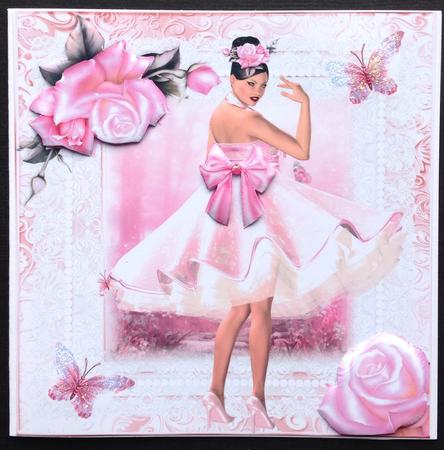 Beautiful Pink Dress with Petticoats Topper by Gitte Jensen