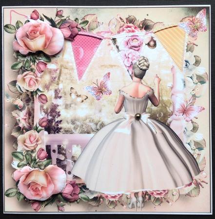 Beautiful Vintage Ivory Dressed Lady Topper by Gitte Jensen