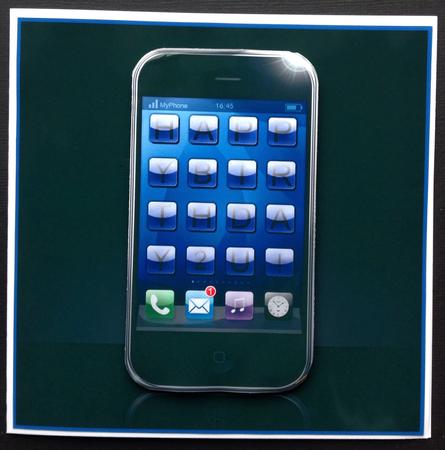 Smart Phone Quick Card with 3D Decoupage by Gitte Jensen