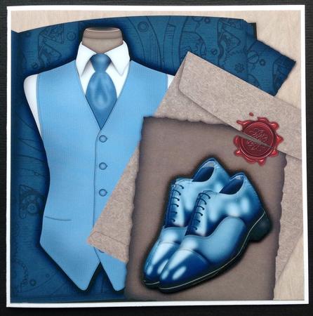7.5 x 7.5 Card Topper Gentleman by Gitte Jensen