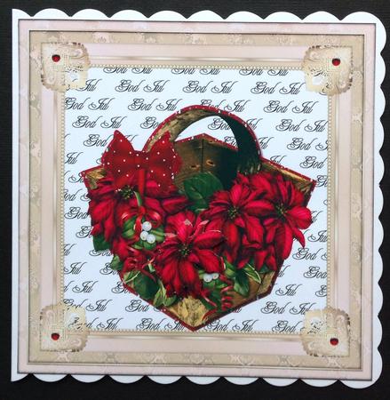 Mini Kit Basket Poinsettias by Gitte Jensen