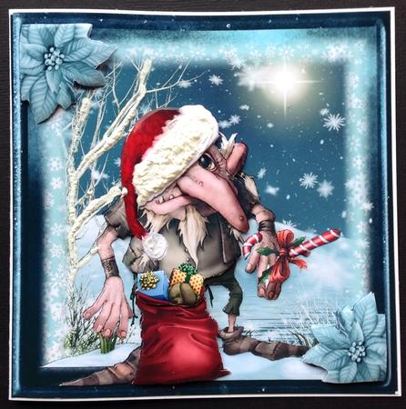 Bad Santa Claus Card Front Kit by Gitte Jensen