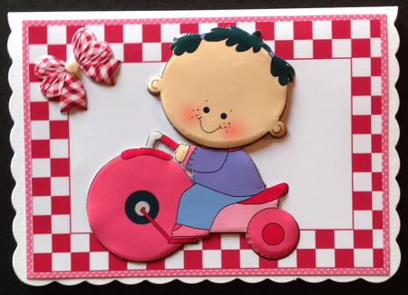 Baby Girl on Her Pink Tricycle by Gitte Jensen