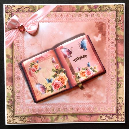 Pretty Book of Roses and Flutters 8x8 Topper by Gitte Jensen