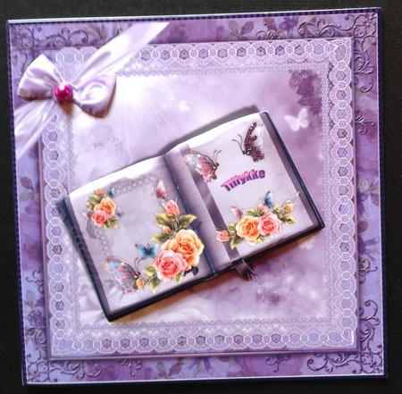 Vintage Style Book of Roses in Lilac 8x8 by Gitte Jensen