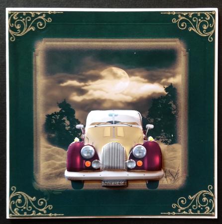 Morris Car Masculine 8x8 Card Topper by Gitte Jensen
