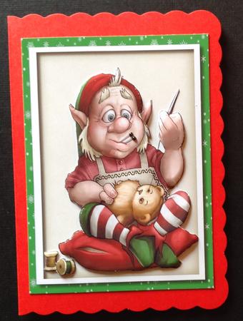 Little Elf Sewing the Toys for Santa  by Gitte Jensen
