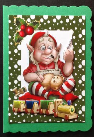 Santas Elf Making Toys with Toy Train by Gitte Jensen