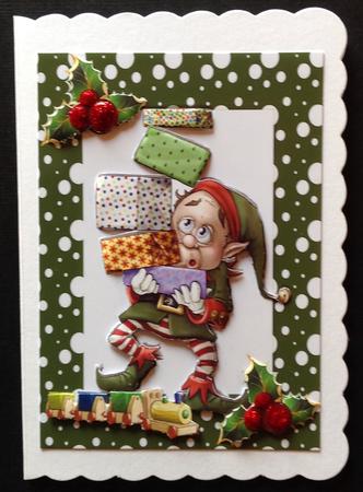 Christmas Pressies Galore! Santas Elf Carrying Presents by Gitte Jensen