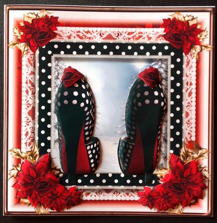 The Christmas Shoes Card Front Kit by Gitte Jensen