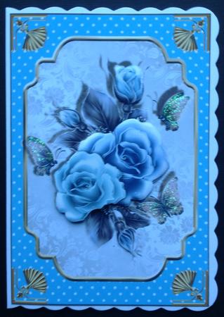 Pastel Blue Roses Shaped Topper by Gitte Jensen
