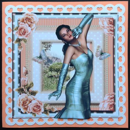 The Dove Blue Dress Card Front Kit by Gitte Jensen