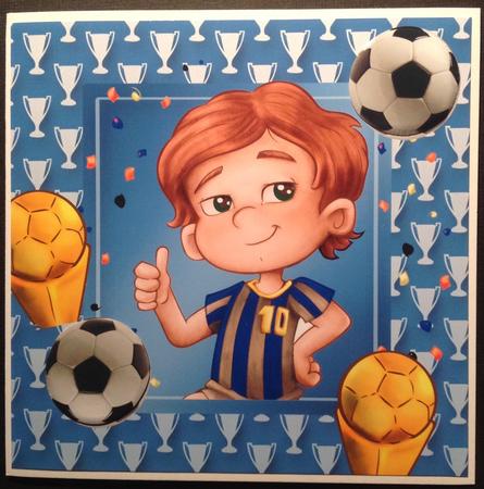 Boys Footie, in Cup Frame 8x8 by Gitte Jensen