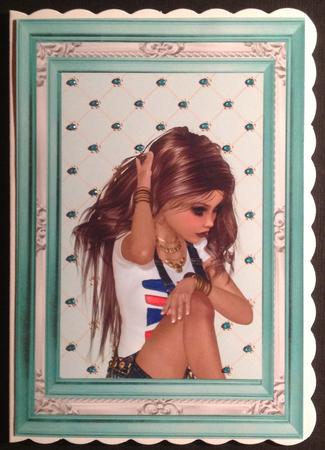 Turq and Silver Ornate Frames A5 Insert by Gitte Jensen