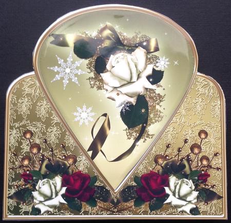 Christmas Roses Stand-up Pyramid Card Mini Kit by Gitte Jensen