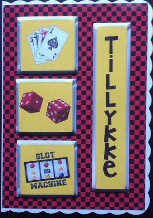 Casino Birthday Card Topper & Decoupage by Gitte Jensen