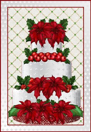 Beautiful the Christmas Cake Shaped Card Kit by Gitte Jensen