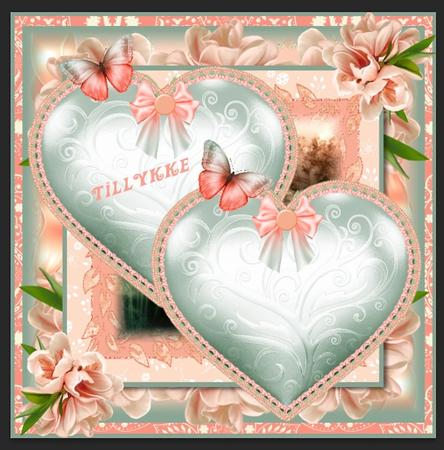 Two Hearts Card Front Kit by Gitte Jensen