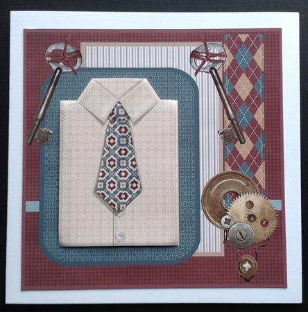 The Shirt and Tie Card with a Topper by Gitte Jensen