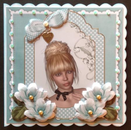 Dteal Magnolia If Friends Fancy 7in Decoupage Topper by Gitte Jensen