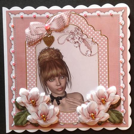 Pink Magnolia If Friends Fancy 7in Decoupage Topper by Gitte Jensen