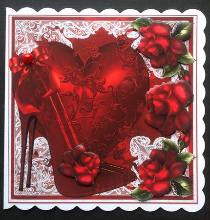 The Romance the Shoe Card Front Kit by Gitte Jensen
