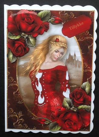 My Lady with Red Roses A5 by Gitte Jensen