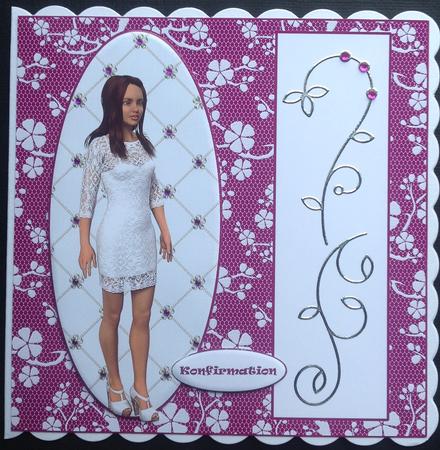 8" x 8" Cherry Blossom Lace Set 2 Backing Papers by Gitte Jensen