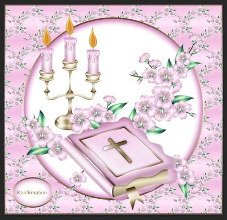 Pink Bible and Blossoms Christening/communion by Gitte Jensen