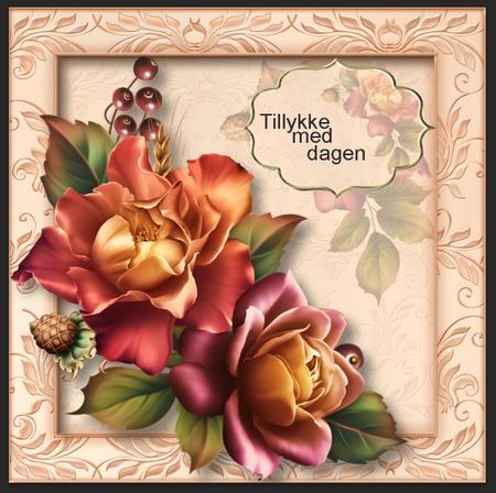 Beautiful Blush Roses 8x8 Quick Topper by Gitte Jensen