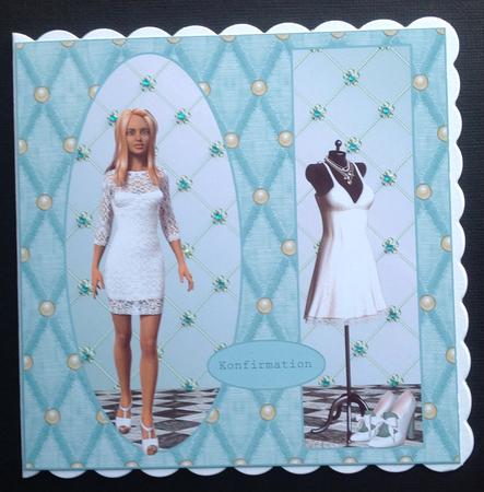8" x 8" Pearl Trellis Faux Fabrics Set 2 Backing Papers by Gitte Jensen