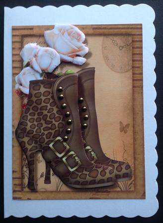 Beautiful Leopard Skin Buckle Boots and Cream Roses  by Gitte Jensen