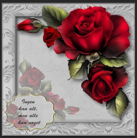 Gorgeous Red Roses 8x8 Quick Topper by Gitte Jensen