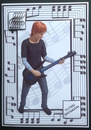 Teen Boy 9 Plays Guitar by Gitte Jensen
