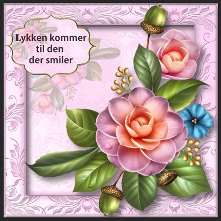 Beautiful Camelia Blooms 8x8 Quick Topper by Gitte Jensen