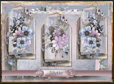 Selection of Florals Panel Card and Toppers by Gitte Jensen