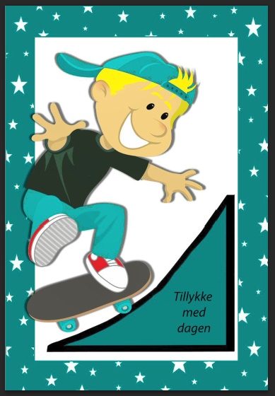 I Just Love Going Out and Skateboarding Boy in Turq! by Gitte Jensen