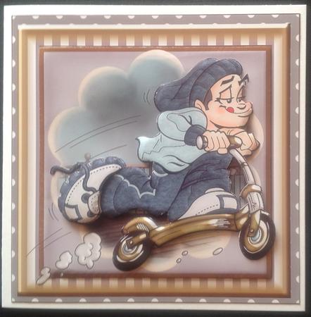 Scooter!! Card Front Kit by Gitte Jensen
