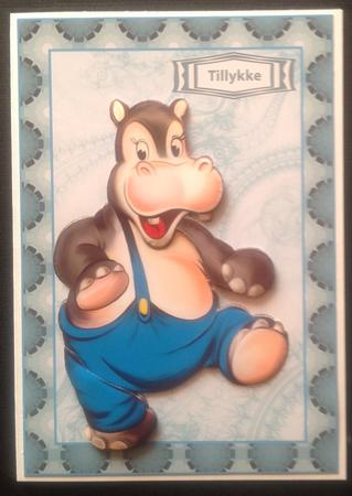 Wanna Dance! Dancing Hippo in Music Frame by Gitte Jensen