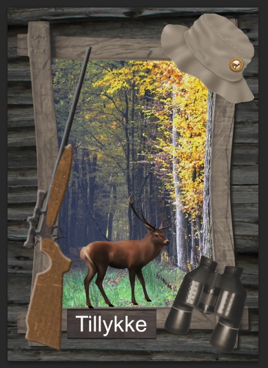 Log Cabin Adventure - Hunting Card by Gitte Jensen