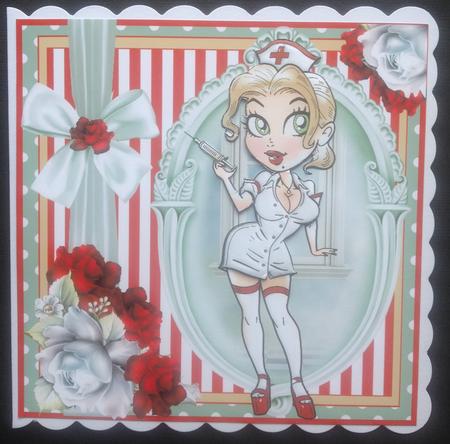 The Naughty Nurse! Card Front Kit by Gitte Jensen