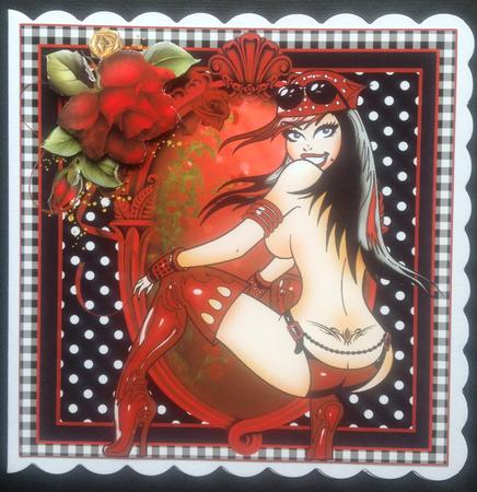 The Red Boots Card Front Kit by Gitte Jensen