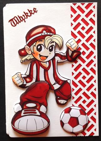 Football Crazy! Red and White Card Front Kit by Gitte Jensen