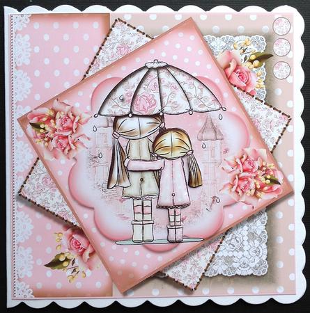 Cute April Showers Card Front Kit by Gitte Jensen