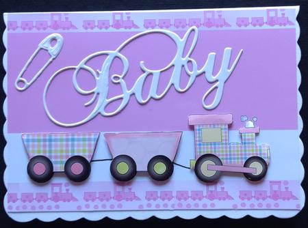 Baby Backing Pink Trains Background by Gitte Jensen