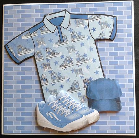 Baseball Boots Background Blue by Gitte Jensen