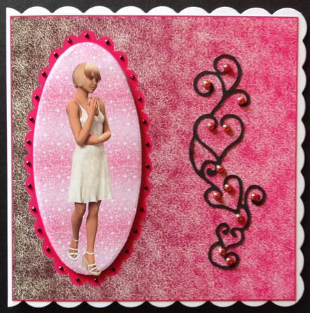 Pink and Black Textured Backing Sheet by Gitte Jensen