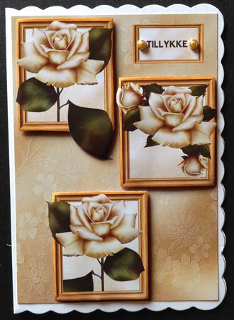 Antique Ivory Roses Frame Trio by Gitte Jensen