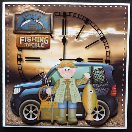 Male Card Gone Fishing by Gitte Jensen